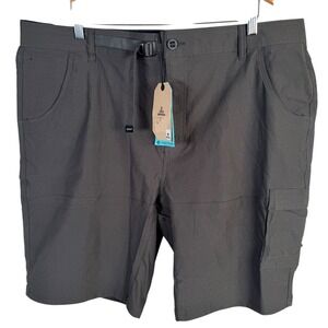 NEW Prana Stretch Zion II Shorts Dark Iron Belted Mens 40x10 Hiking Outdoor $75